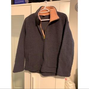 Old Navy Half Zip Fleece Sweater - Size S - Grey & Pink